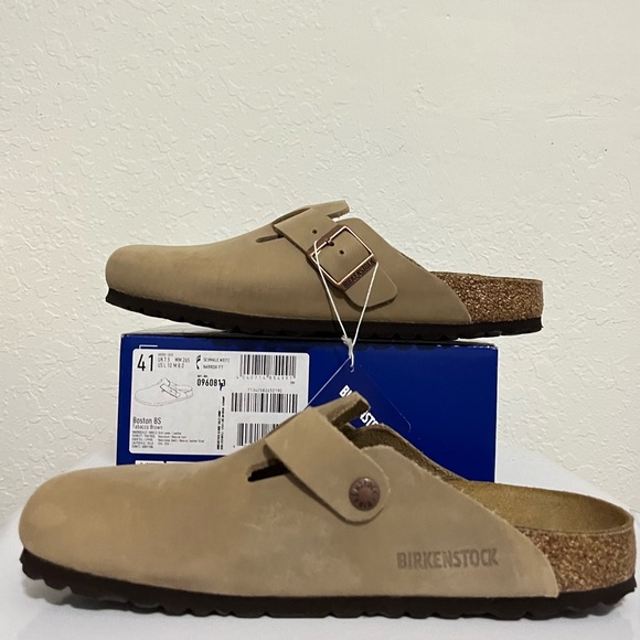 SOLD!!!NEW BIRKENSTOCK Boston Clogs Oiled Leather Tobacco Brown Size 41 - Picture 5 of 8